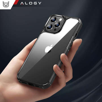 Case for iPhone 14 Pro Max set of 4 glasses 5in1 armored 360 Alogy Hybrid 2x screen glass 2x lens black-transparent