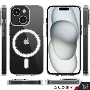 Case for iPhone 15 Plus MagSafe Housing Hybrid Case Cover Shock Clear Alogy Transparent Glass