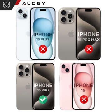 Case for iPhone 15 Pro Housing Case 2x screen glass and 2x lens armored Alogy 360 Hybrid Set 5in1 black and transparent