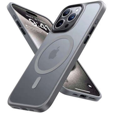 Case for iPhone 15 Pro Mag Safe Case MagMat phone back cover matte gray glass