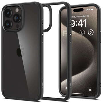 Case for iPhone 15 Pro Max Spigen Ultra Hybrid Case, Matte Black back cover