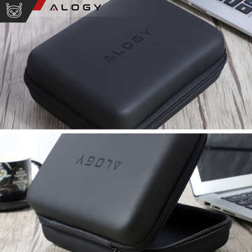 Case large zipped box Alogy Protect cover universal for accessories headphones cable charger Black