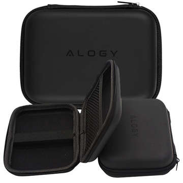 Case large zipped box Alogy Protect cover universal for accessories headphones cable charger Black