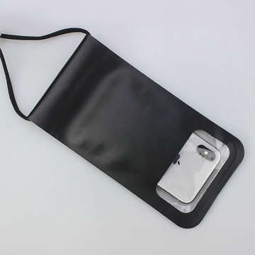 Case pouch TWC1 waterproof watertight cover for phone 6.8" IPX8 30M transparent window Black