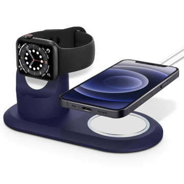 Charger Holder for MagSafe 2in1 Alogy Stand for Apple Watch/ iPhone 12 13 Navy