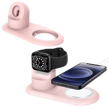 Charger Holder for MagSafe 2in1 Alogy Stand for Apple Watch/ iPhone 12 13 Pink