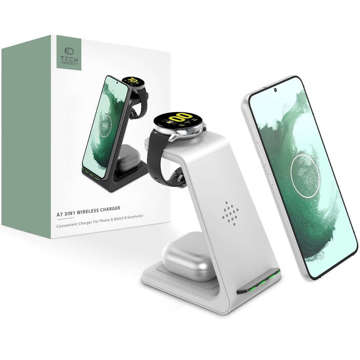 Charger docking station A7 3in1 Wireless Charger White