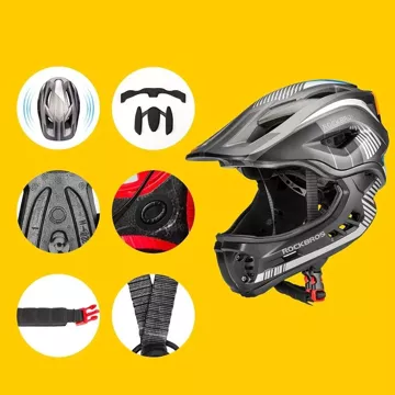 Children's bicycle helmet with detachable visor Rockbros TT-32SBTG-M size M - gray