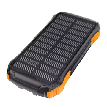 Choetech B658 solar powerbank 2x USB 10000mAh Qi 5W (black and orange)