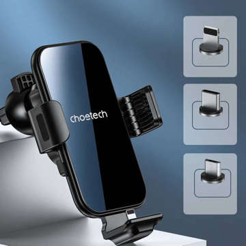 Choetech Holder car holder for a car phone with a QI inductive charger for a grille with magnetic tips Black