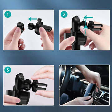 Choetech Holder car holder for a car phone with a QI inductive charger for a grille with magnetic tips Black