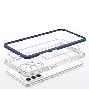 Clear 3in1 case for Samsung Galaxy A33 5G gel cover with frame blue