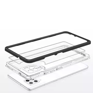 Clear 3in1 case for Samsung Galaxy A42 5G gel cover with frame black