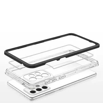 Clear 3in1 case for Samsung Galaxy A73 gel cover with frame black