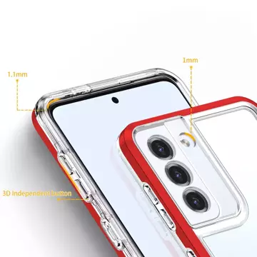 Clear 3in1 case for Samsung Galaxy S21 5G (S21 Plus 5G) gel cover with frame red