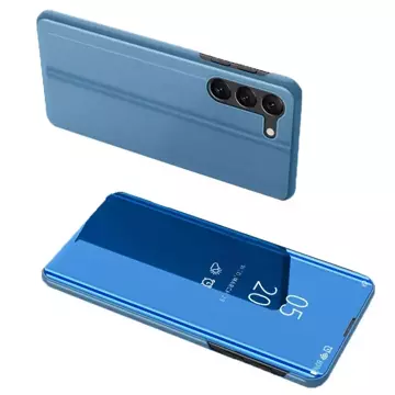 Clear View Case for Samsung Galaxy S23 Plus flip cover blue