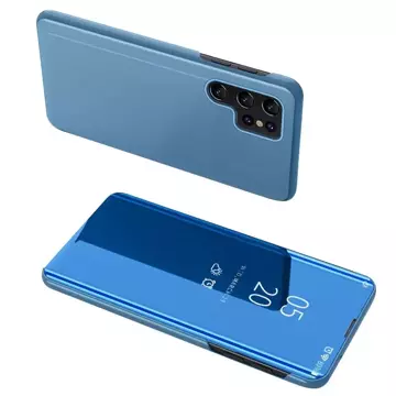 Clear View Case for Samsung Galaxy S23 Ultra flip cover blue