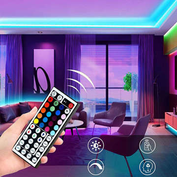 Colorful RGB LED strip 5m 50x50 Waterproof IP65 MultiChip large remote control 44 buttons