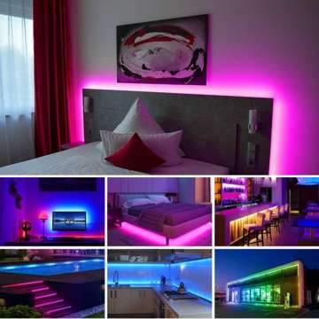 Colorful RGB LED strip 5m 50x50 Waterproof IP65 MultiChip large remote control 44 buttons