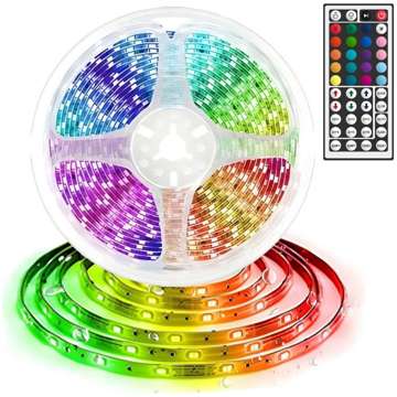 Colorful RGB LED strip 5m 50x50 Waterproof IP65 MultiChip large remote control 44 buttons