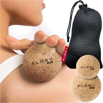 Cork ball Set of 2 ECO balls for muscle massage massager hard small Cork balls 6cm and 5.3cm Alog bag sport fitness