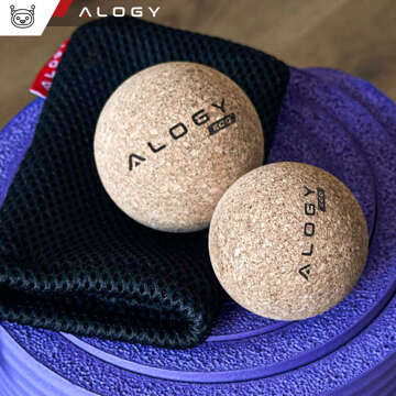 Cork ball Set of 2 ECO balls for muscle massage massager hard small Cork balls 6cm and 5.3cm Alog bag sport fitness