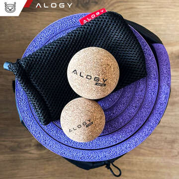 Cork ball Set of 2 ECO balls for muscle massage massager hard small Cork balls 6cm and 5.3cm Alog bag sport fitness