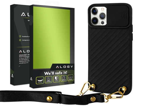 CrossBody Alogy Protective Case with Shoulder Strap for iPhone 12 Pro Max Black