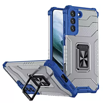 Crystal Ring Case armored hybrid case cover with magnetic holder for Samsung Galaxy S22 (S22 Plus) blue