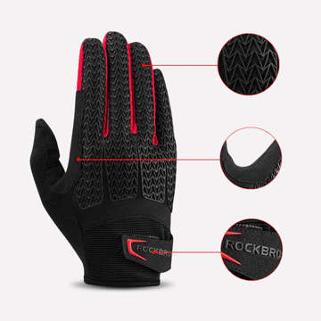 Cycling gloves L RockBros cycling gloves S169-1BR-L Black-Red