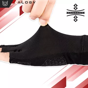 Cycling gloves L short fingerless men's women's Unisex sports for cycling on MTB Gravel Kross Alogy Black