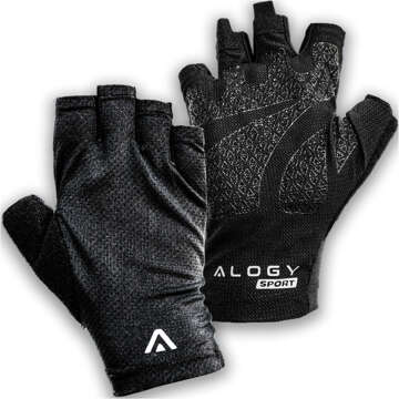 Cycling gloves M short fingerless men's women's Unisex sports for cycling on MTB Gravel Kross Alogy Black