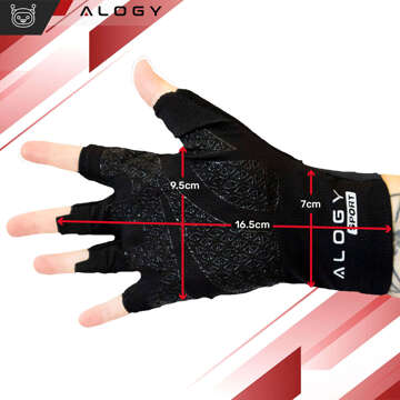 Cycling gloves M short fingerless men's women's Unisex sports for cycling on MTB Gravel Kross Alogy Black