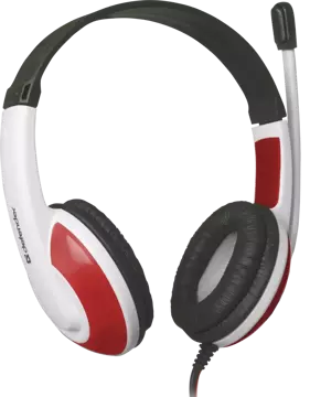 DEFENDER WITH MIKR WARHEAD G-120 HEADPHONES WHITE-RED GAME!!!