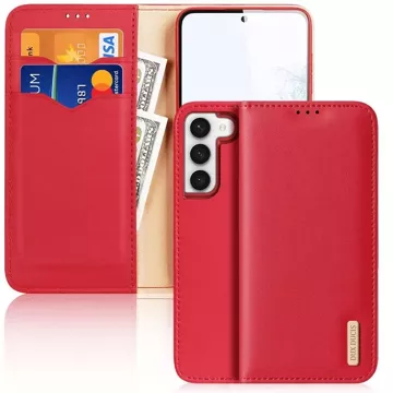 DUX DUCIS Hivo case - leather wallet case for Samsung Galaxy S24 red