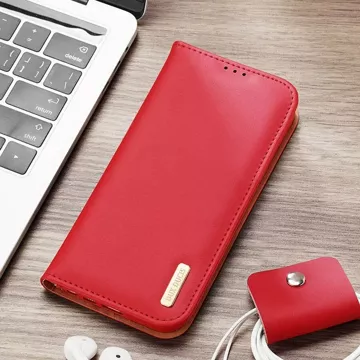 DUX DUCIS Hivo case - leather wallet case for Samsung Galaxy S24 red