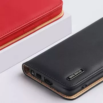 DUX DUCIS Hivo case - leather wallet case for Samsung Galaxy S24 red