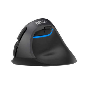 Delux M618Mini DB BT 2.4G 2400DPI Wireless Vertical Mouse (Black)