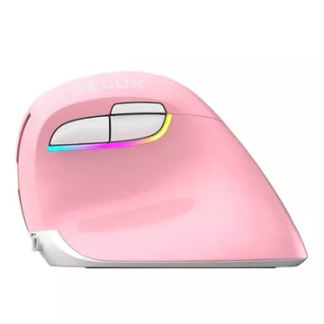 Delux M618Mini DB BT 2.4G 2400DPI Wireless Vertical Mouse (Pink)