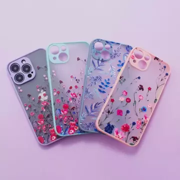 Design Case for iPhone 12 Pro Max cover with flowers light blue