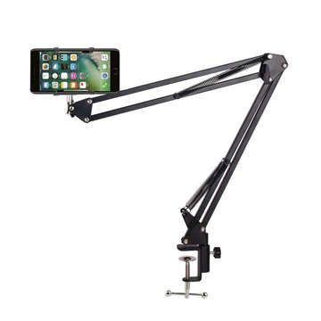 Desk holder arm 360 stand for phone tablet solid Black