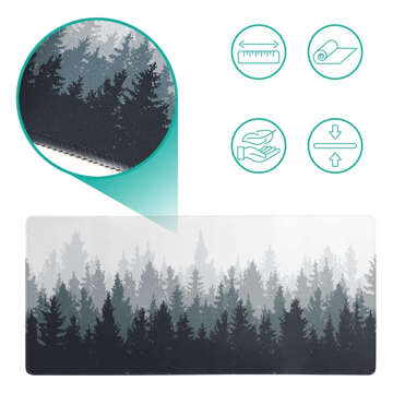 Desk pad for mouse keyboard Anti-slip gaming protective mat XL 80x40 cm Alogy Las Forest