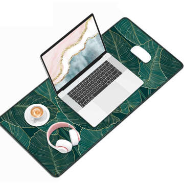 Desk pad for mouse keyboard Anti-slip gaming protective mat XL 80x40 cm Alogy Leaves Big Leaves