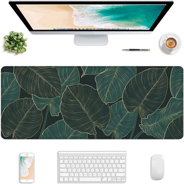 Desk pad for mouse keyboard Anti-slip gaming protective mat XL 80x40 cm Alogy Leaves Big Leaves