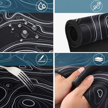 Desk pad for mouse keyboard Anti-slip gaming protective mat XL 80x40 cm Black Alogy Line Texture