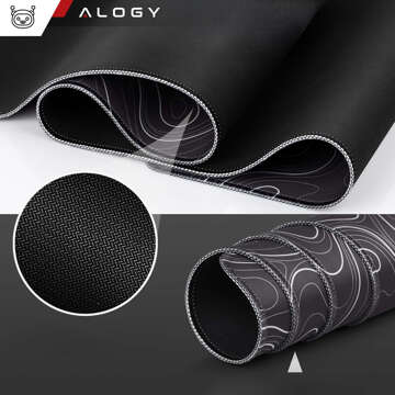 Desk pad for mouse keyboard Anti-slip gaming protective mat XL 80x40 cm Black Alogy Line Texture