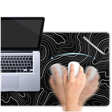 Desk pad for mouse keyboard Anti-slip gaming protective mat XL 80x40 cm Black Alogy Line Texture