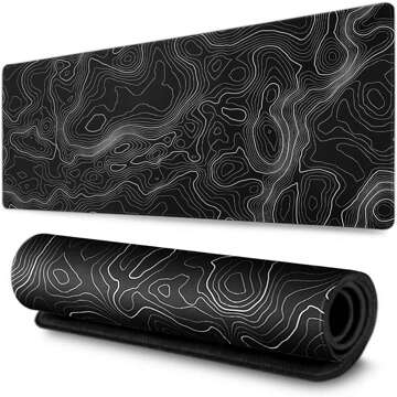 Desk pad for mouse keyboard Anti-slip gaming protective mat XL 80x40 cm Black Alogy Line Texture