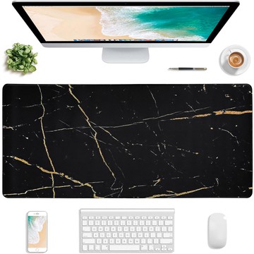 Desk pad for mouse keyboard Anti-slip gaming protective mat XXL 90x40 Alogy Marble black