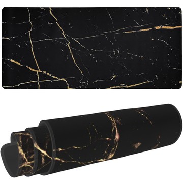 Desk pad for mouse keyboard Anti-slip gaming protective mat XXL 90x40 Alogy Marble black